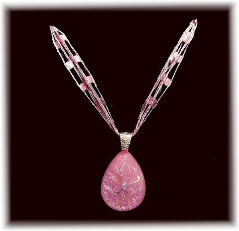 Dark Pink Yarn Necklace