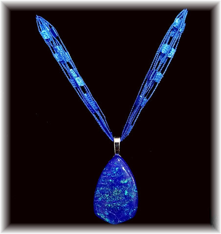 Royal Blue Yarn Necklace